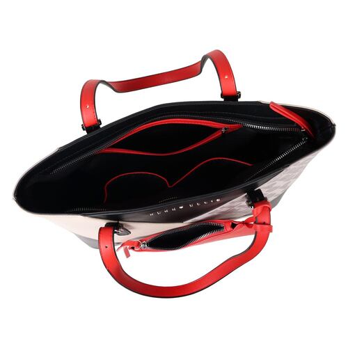 Bolsa estilo tote perry ellis color negro con coral modelo A10133