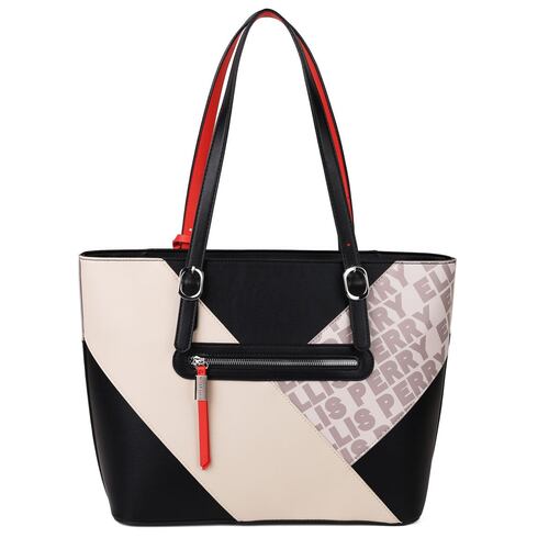 Bolsa estilo tote perry ellis color negro con coral modelo A10133