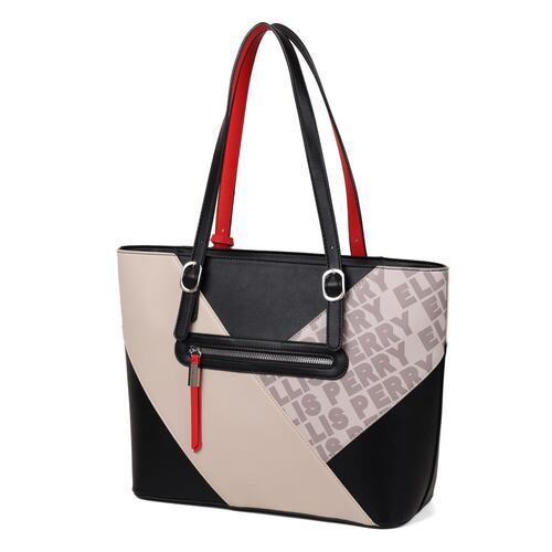 Bolsa estilo tote perry ellis color negro con coral modelo A10133
