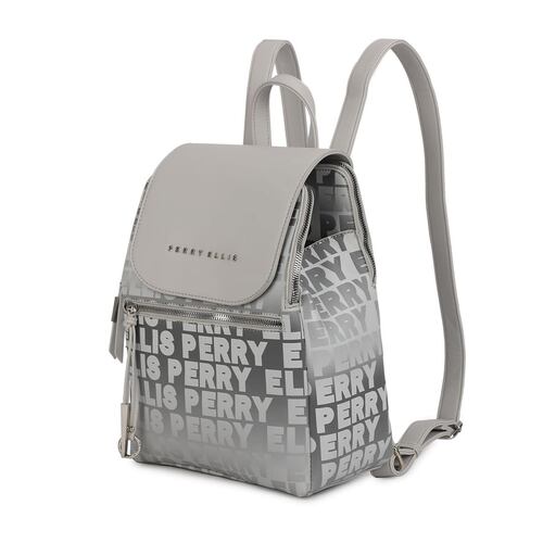 Bolsa estilo Backpack marca Perry Ellis color gris modelo A10148