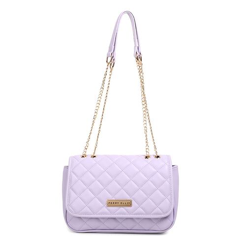 Bolsa estilo Crossbody marca Perry Ellis color lila modelo A10766