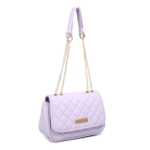 Bolsa estilo Crossbody marca Perry Ellis color lila modelo A10766