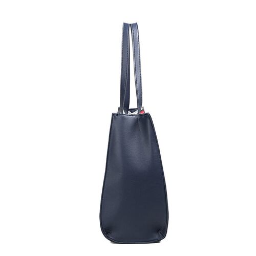 Bolsa Tote Nautica a rayas rojo con navy para Mujer