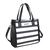 Bolsa Mini Tote Nautica a rayas grises con negro para Mujer