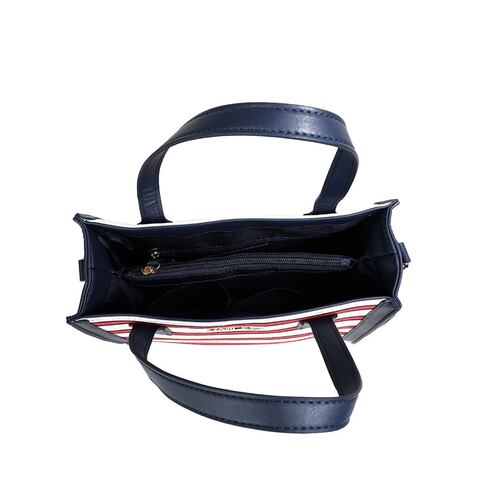 Bolsa Mini Tote Nautica a rayas rojo con navy para Mujer