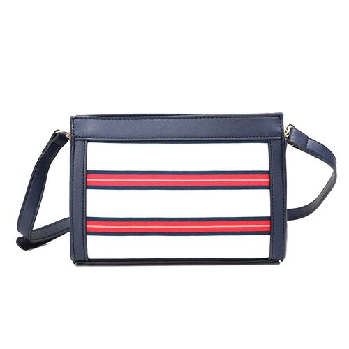 Bolsa Crossbody Nautica a rayas rojo con navy para Mujer