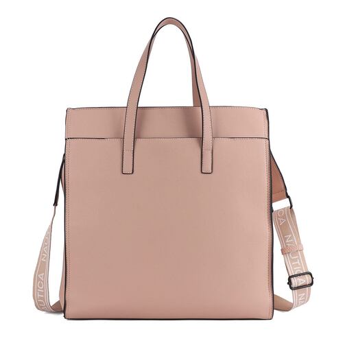 Bolsa estilo Large Tote marca Náutica color beige con detalles en blanco modelo A11806