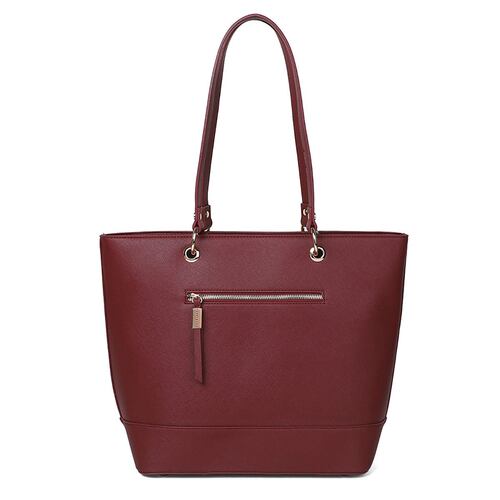 Bolsa estilo Tote marca Perry Ellis color borgoña modelo A11844