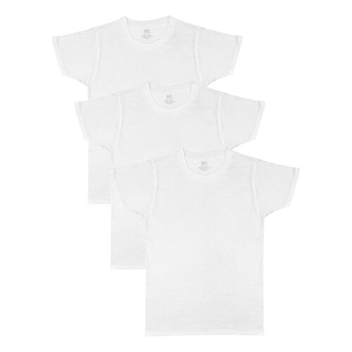 Playera Fruit of the Loom Premium en cuello redondo blanco talla chica
