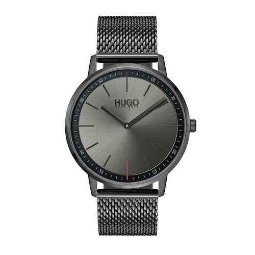 Reloj Hugo 1520012 Mesh Gris Plateado Iónico Para Caballero