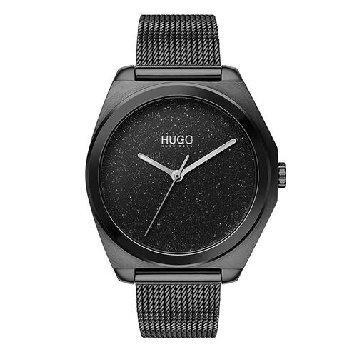Reloj Hugo 1540026 Dama Mesh Negro Plateado