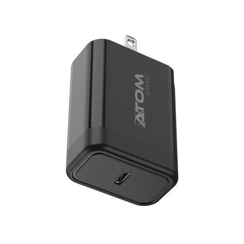 Cargador de Pared ATOM GAMES Tipo C para Nintendo 45W en Color Negro