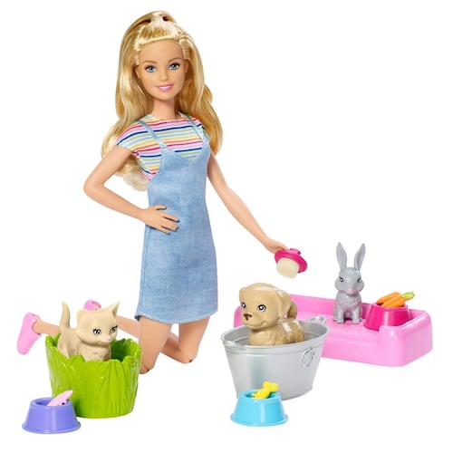 Barbie Familia Baño de Perritos