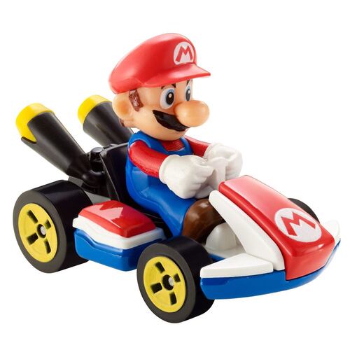 Hot Wheels Mario Kart Mario Vehículo de juguete para niños de 3 años en adelante