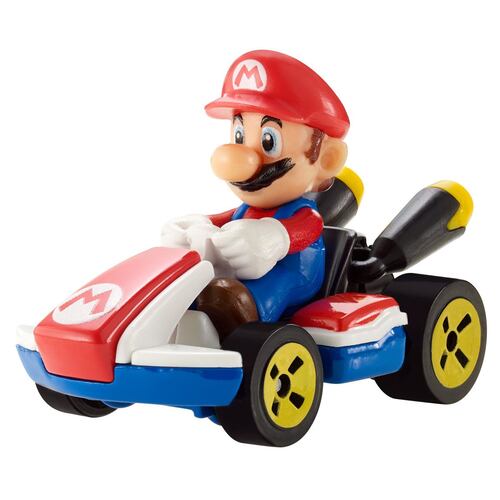 Hot Wheels Mario Kart Mario Vehículo de juguete para niños de 3 años en adelante