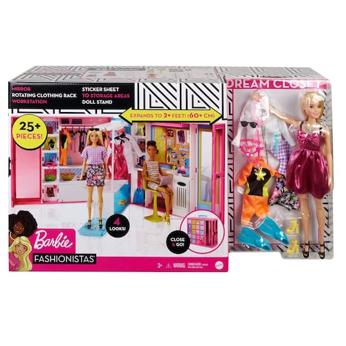 Barbie Fashionista y Accesorios para Muñeca Closet Ensueño