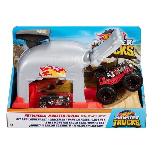 Hot Wheels Monster Trucks Lanzador Bone Shaker