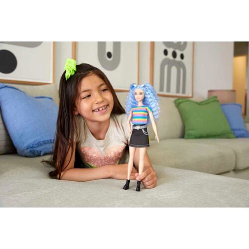Barbie Fashionista Cabello Azul Ondulado