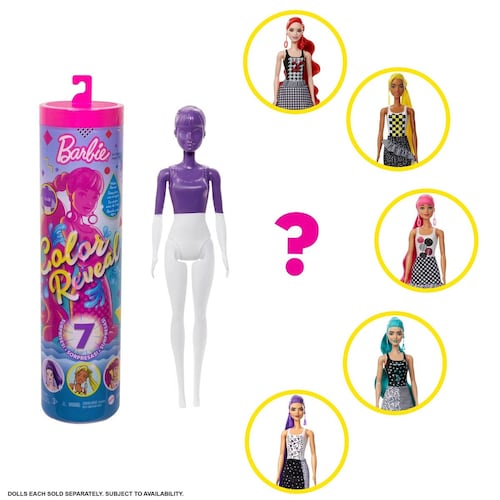 Barbie Fashionista, Color Reveal Colores