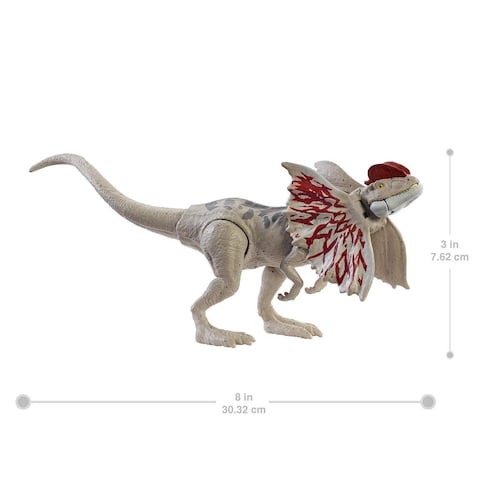 Jurassic World Figuras de Acción, Dilophosaurus, Fuerza Salvaje, Dinosaurio de Juguete para niños de 4 años en adelante