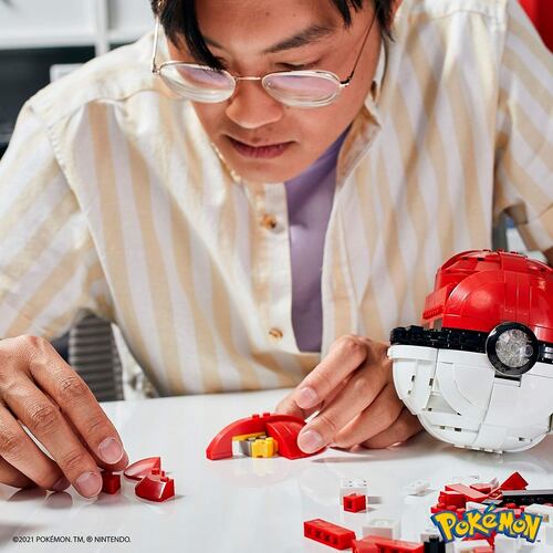 Mega Construx Pokemon, Pokébola Gigante, Juguete de Construcción para niños de 8 años en adelante