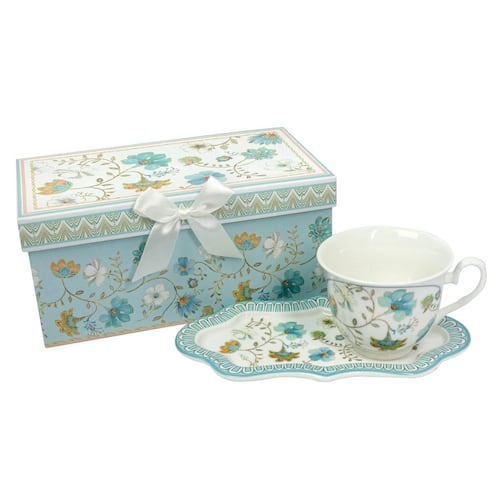 Set de taza y plato real para té blue romance Brivogue