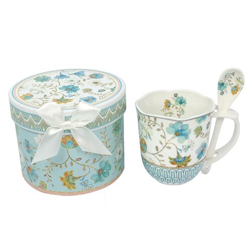 Taza lily mug con cucharita blue romance Brivogue