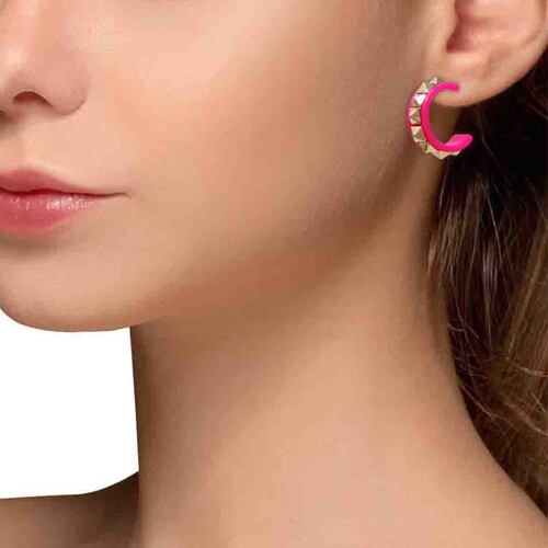 Aretes de Acero Rosa tipo  arracada STEVE MADDEN