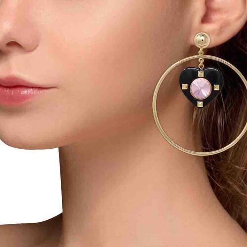 Aretes de Acero Negro tipo  arracada STEVE MADDEN