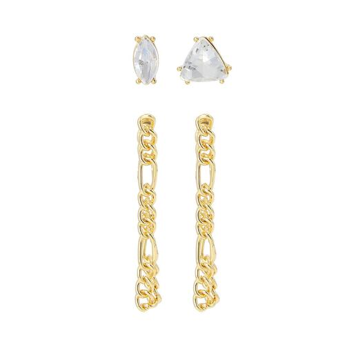 ARETES DORADO 2 PACK BOTON Y COLGANTE