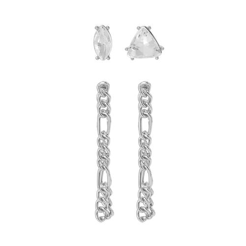 ARETES PLATA 2 PACK BOTON Y COLGANTE