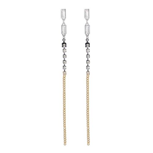 ARETES TRI TONO COLGANTE LARGO