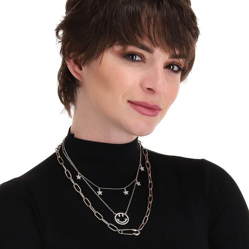 Set De 3 Collares, Color Oro, Steve Madden Tipo Niveles