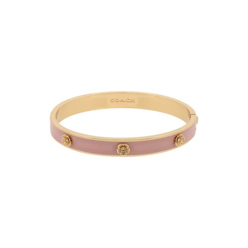 Box Set Pulsera Flor Rosa Latón Coach
