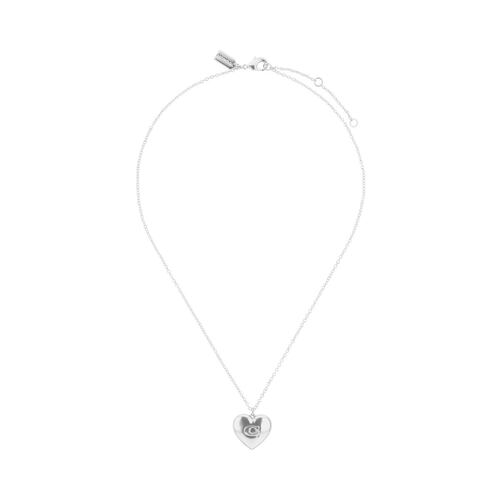 Collar Corazón Plateado Latón Coach