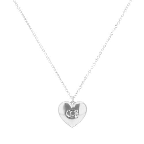 Collar Corazón Plateado Latón Coach
