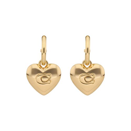 Aretes Corazón Latón Dorado Coach