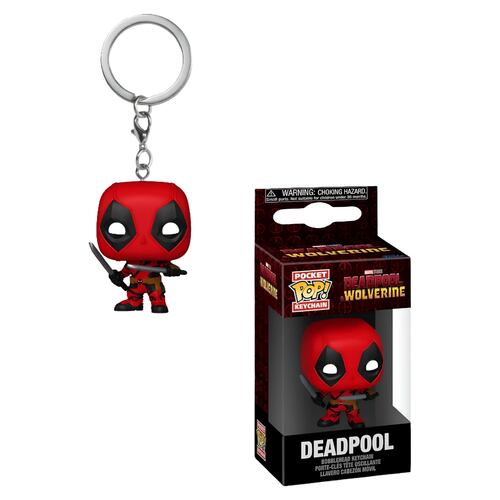Funko Pop Keychain: Deadpool y Wolverine Deadpool con Espadas Llavero
