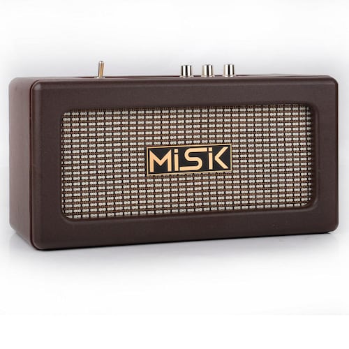 Bocina Misik Vintage con Radio USB y Auxiliar Café
