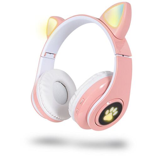 Audífonos Bluetooth Gato Grande Rosa