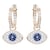 Aretes Oro Rosado Symbol Evil Eye con Cristales Claros y Azules Swarovski