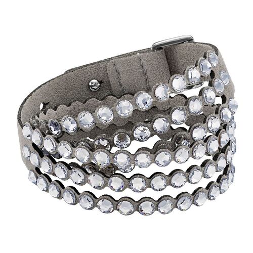 Pulsera Slake Gris con Cristales Claros Swarovski