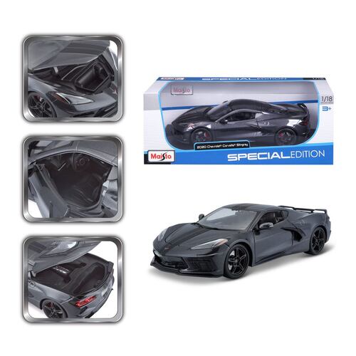 1:18 2020 Chevrolet Corvette Stingray Coupe Gris Metálico