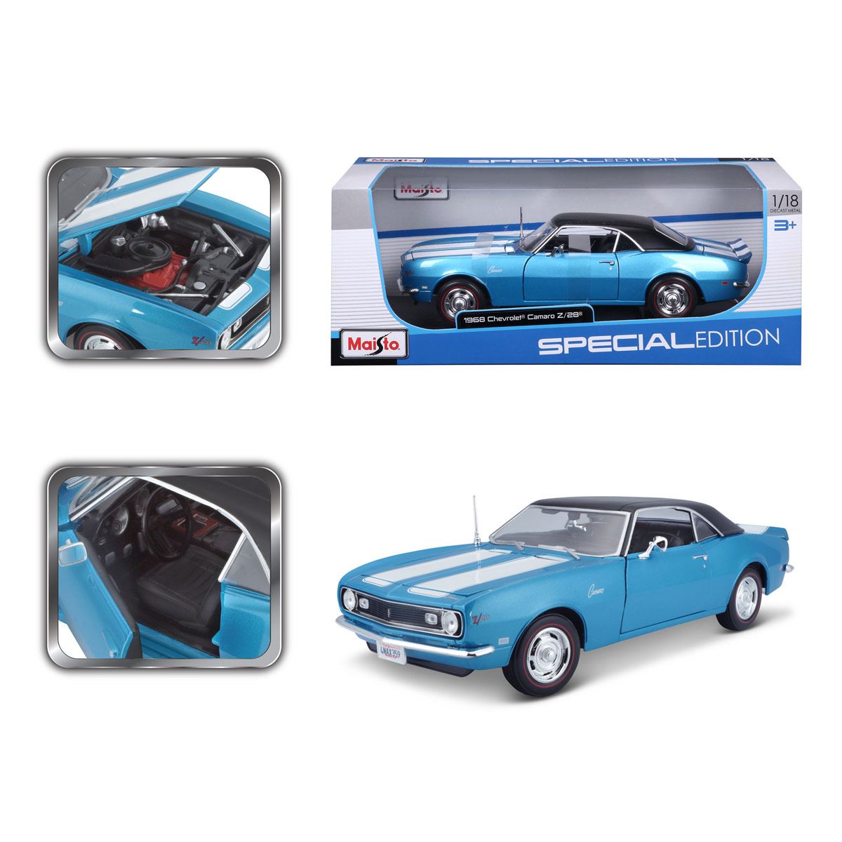 1:18 1968 Chevrolet Camaro Z28 Coupe Azul