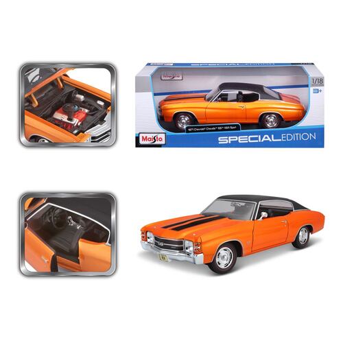 1:18 1971 Chevrolet Chevelle Ss454 Sport Coupe Naranja