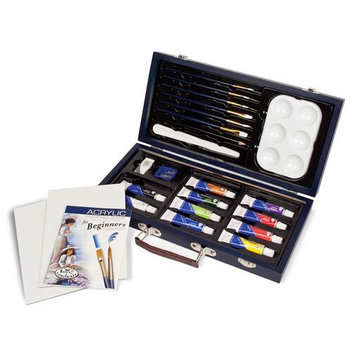Estuche de madera pintura acrílica para principiantes