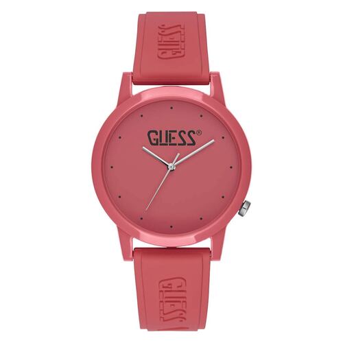 Reloj Guess Originals V1040M7 Unisex Correa Silicón Color Rosa