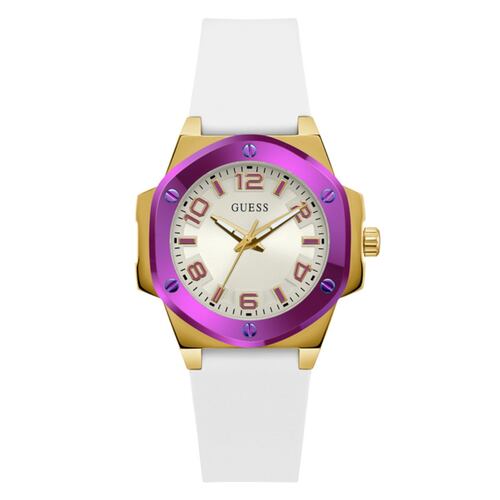 Reloj Guess GW0556L2 correa de silicón color blanco