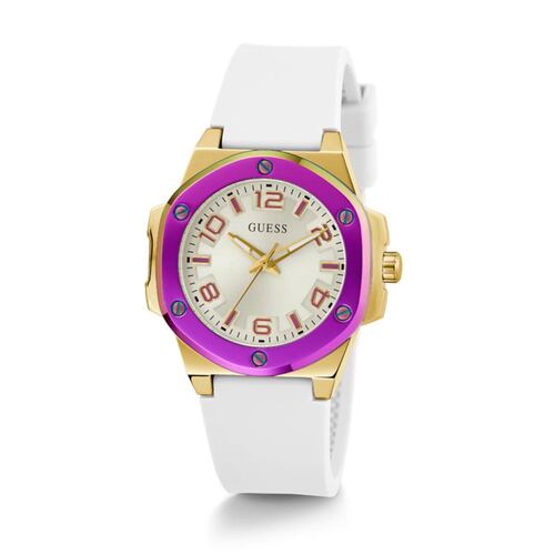 Reloj Guess GW0556L2 correa de silicón color blanco