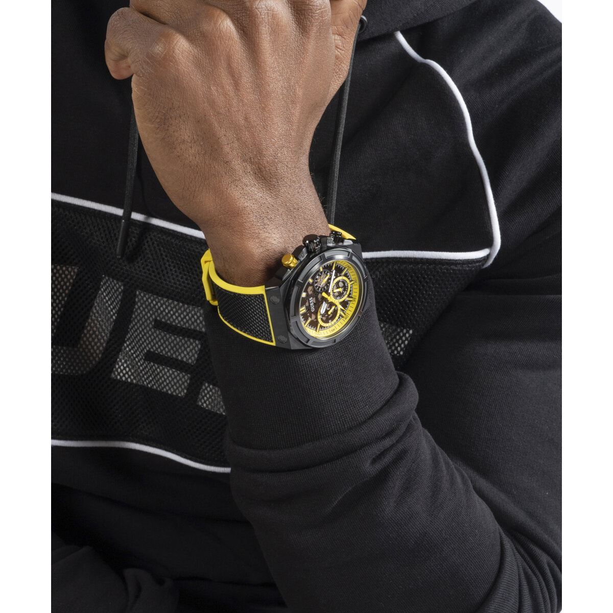 Orologio GUESS Masterpiece Uomo Al Quarzo: Stile Iconico Con Cassa In Acciaio E Cinturino In Nylon/silicone, Impermeabile 5 ATM